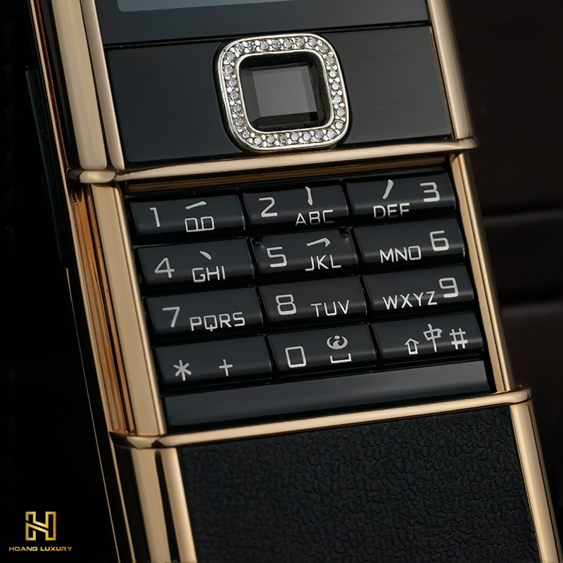 điện thoại nokia 8800 vàng hồng da đen viền kim cương