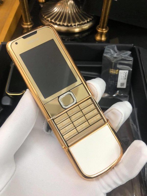 Điện thoại nokia 8800 chính hãng vàng hồng da trắng đính đá